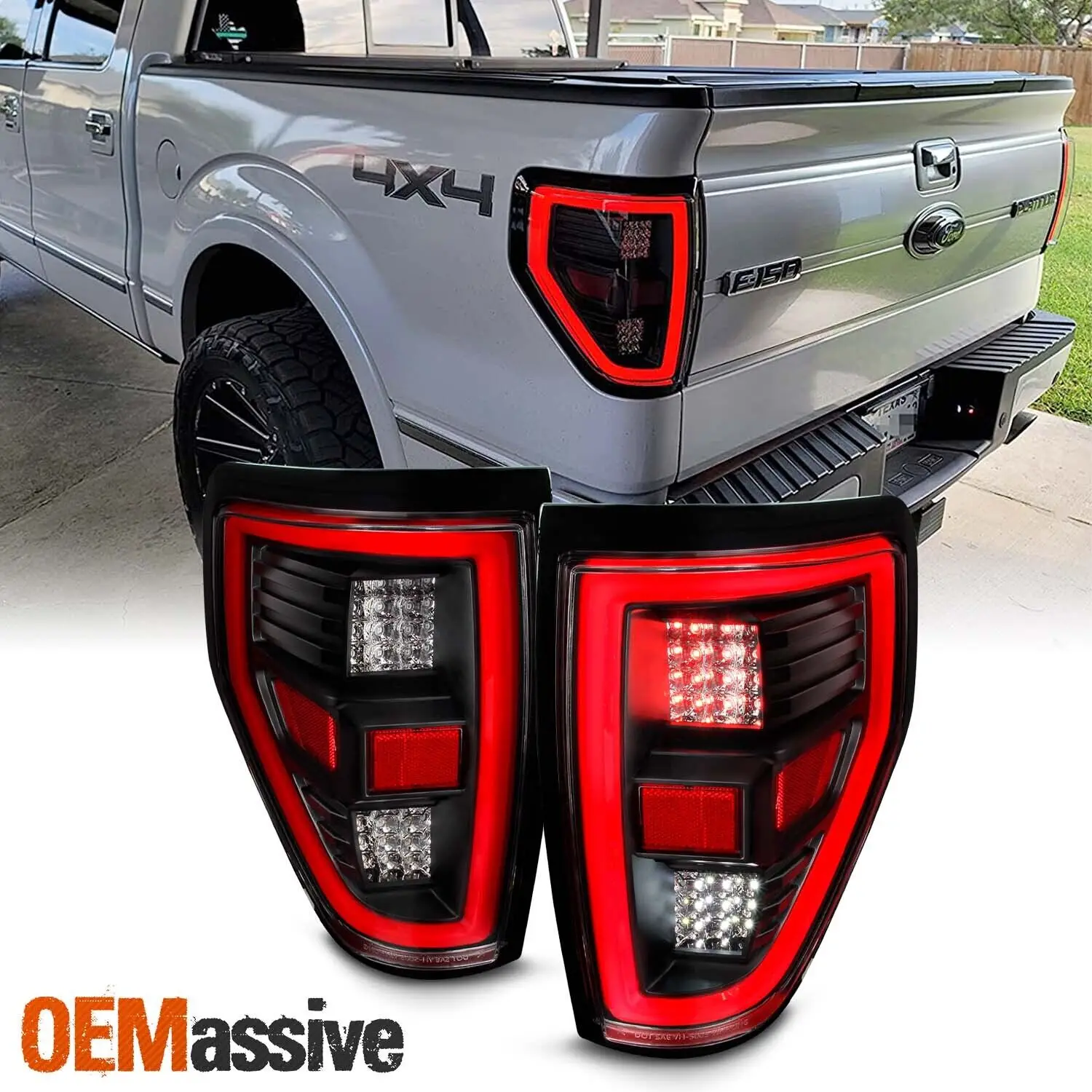 Tail Light Rear Lamp Black For 2009 2010 2011 2012 2013 2014 Ford F150 Full LED