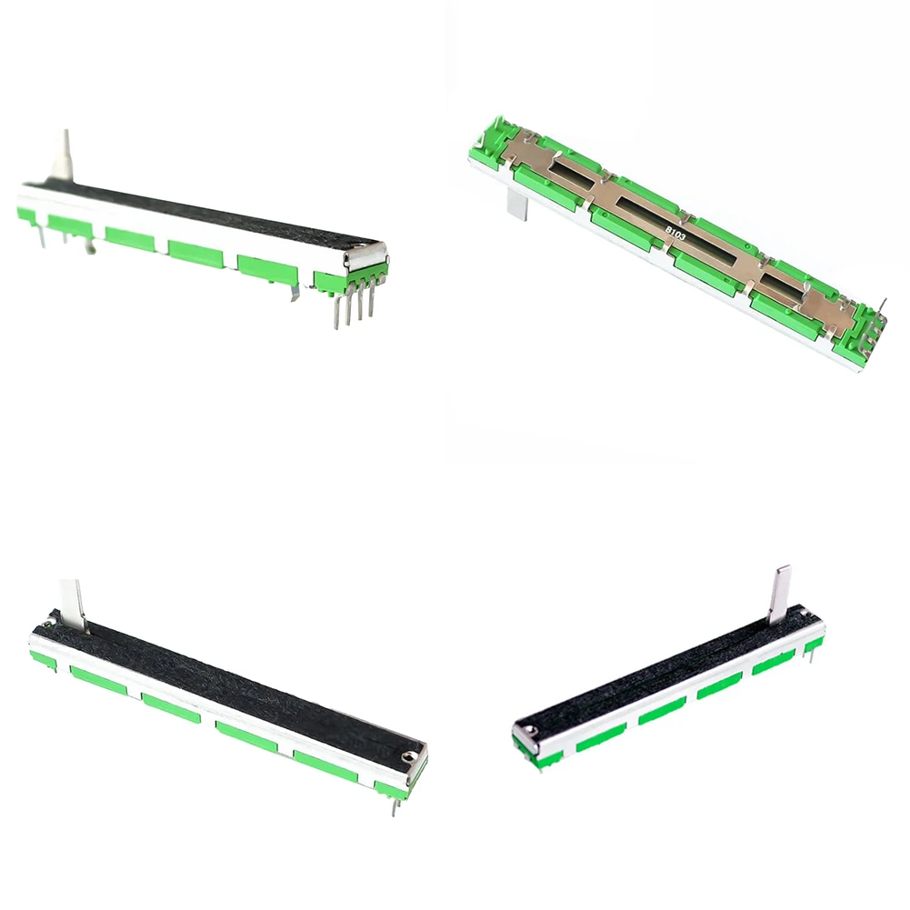 B103 10K Ohm 75mm Linear Electronic Potentiometer Dual Channel Fader Variable Resistors Mixer Adjustable for Speakers Control