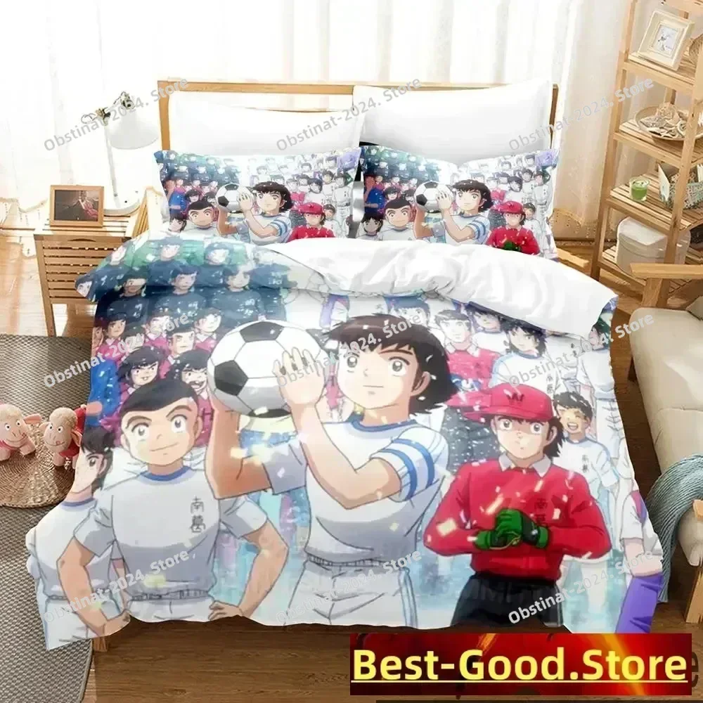 3D Captain Tsubasa Anime Bedding Set Printed Bed Set With Pillowcase Bed Duvet Cover Soft Single Double Queen Super King Size
