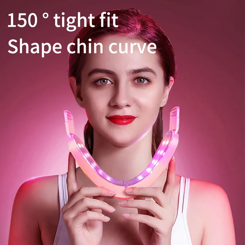 Facial Lifting Device LED Photon Therapy Facial Slimming Massager Double Chin V Face Shaped Cheek Lift Belt Machine