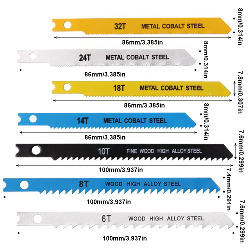 24Pcs Curved Saw Blade Coarse/Fine Tooth Electric Carbon Steel Saw Blade Cutting Metal Plastic Wood Curved Saw Blade