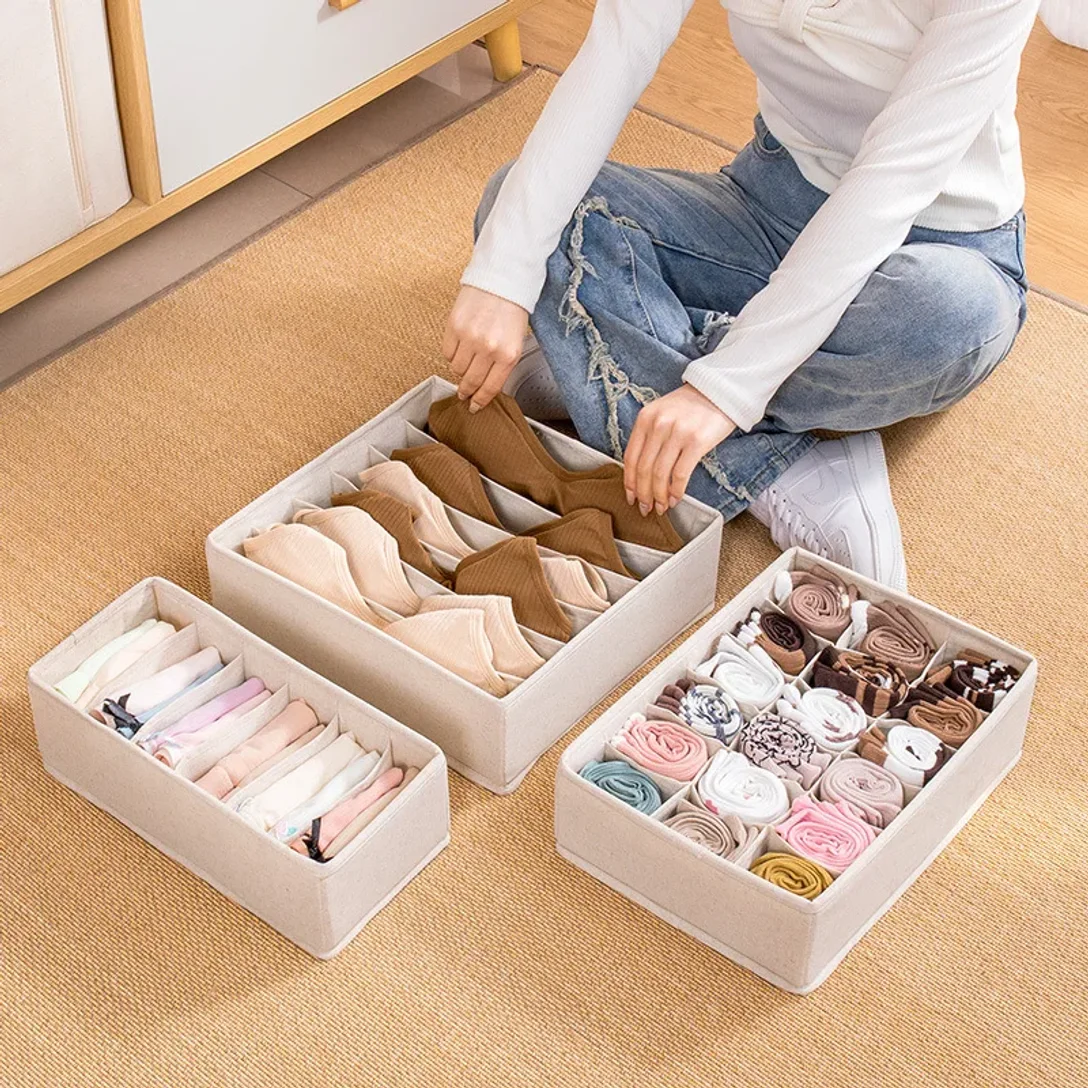 

Foldable Drawer Organizers Oxford Underwear Storage Box Bra Socks Wardrobe Storage Containers Closet Jeans Storage Organizer