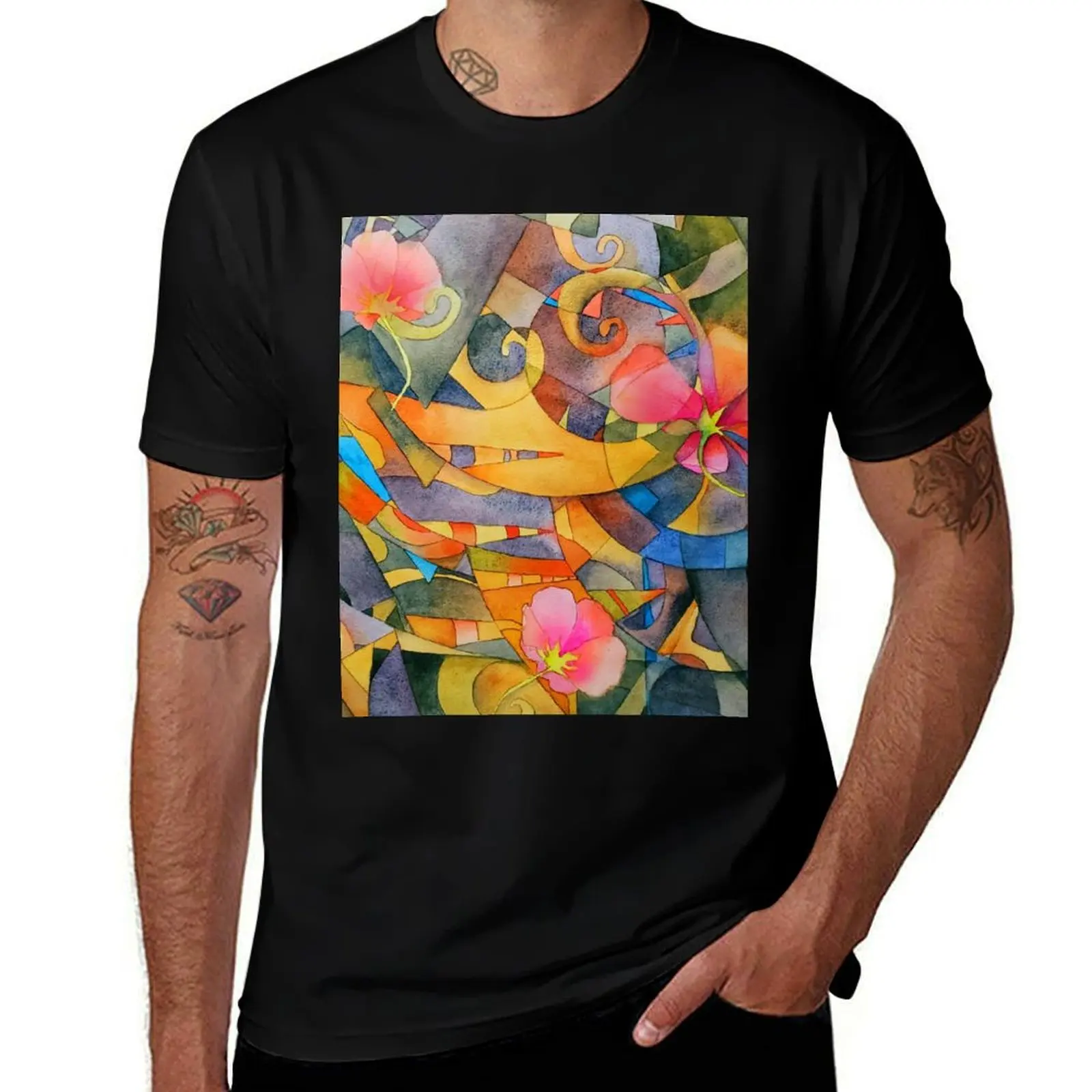 Fractured Flowers T-Shirt plus size clothes custom t shirt mens graphic t-shirts anime