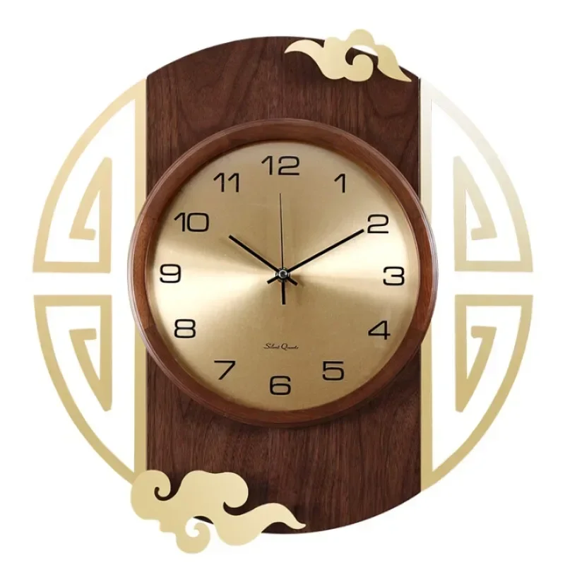 Chinese style solid wood atmosphere new decorative wall clock