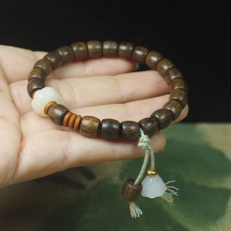 

Sheng Guibao Apple 7*8 Straight Cut Bracelet Bodhi Pumpkin Style Wooden Buddhist Prayer Beads