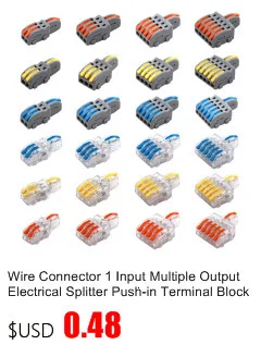 1PC Draht Stecker Elektrische Universal Schnell Leiter Splitter Push-in LED Kabel Terminal Blöcke Montierbare Schiene Junction Box – Detail 12