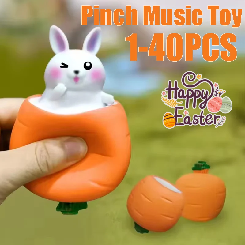 Kinderangstverlichting Paas-speelgoed Wortelkonijn Knijpbaar Rekbaar Konijn Beker met Fidget-functies voor Stressverlichting Cadeau
