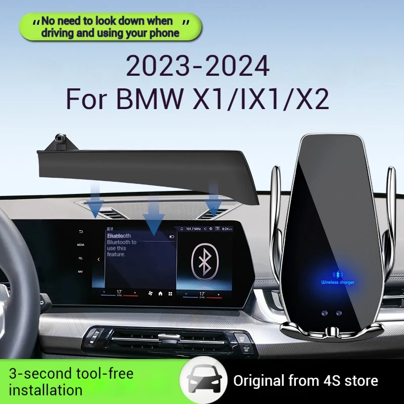 2023-2024 para bmw x1 ix1 x2 suporte do telefone da tela do carro montagem do carregador sem fio 10.7 Polegada tamanho