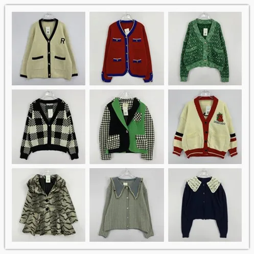 

Винтажный вязаный кардиган Small Fraance Sle, женский полосатый свитер с v-образным вырезом, осень-зима, теплый длинный свитер из смешанного волокна, тонкий...