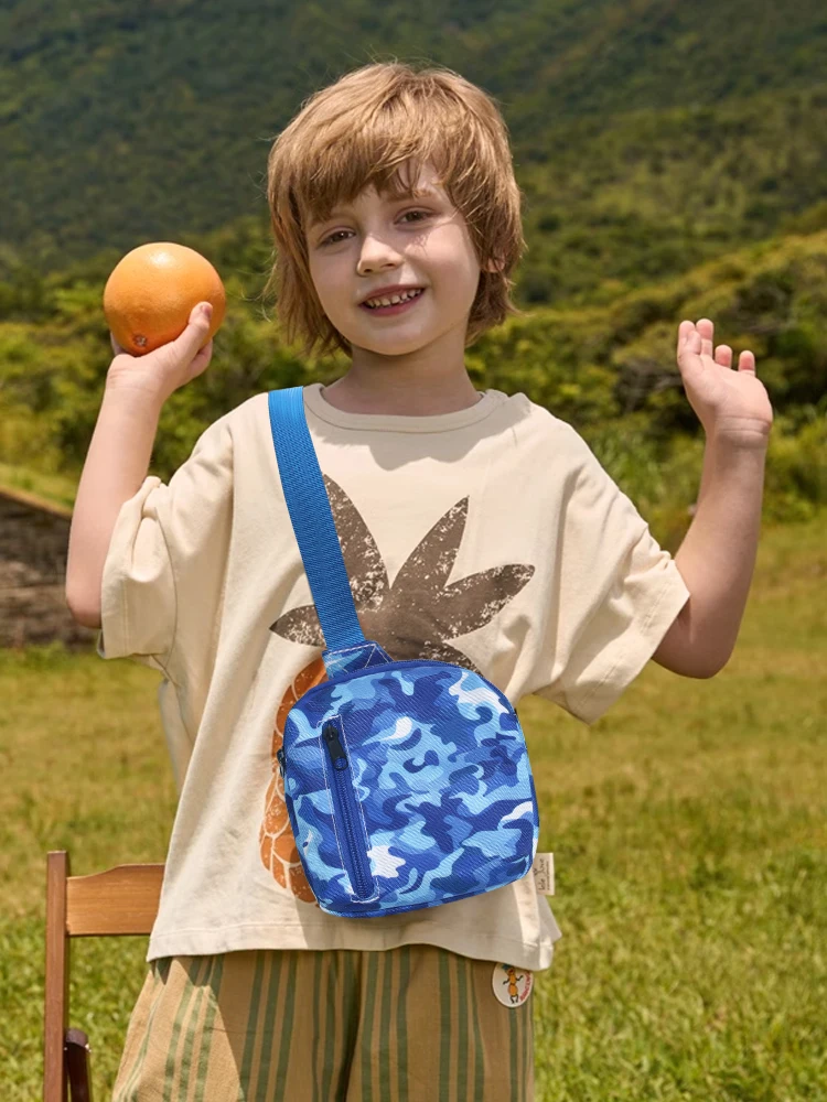 

Детская модная маленькая квадратная сумка, портативная нагрудная сумка на молнии из полиэстера и сумка через плечо, подарок детям