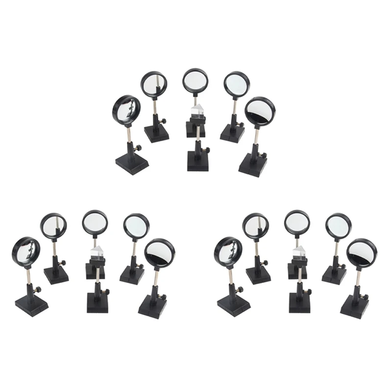 

Комплект из 3 предметов для экспериментов по физической оптике, выпуклые линзы, вогнутые линзы, треугольная призма, плоское зеркало, выпуклое зеркало, оптические линзы