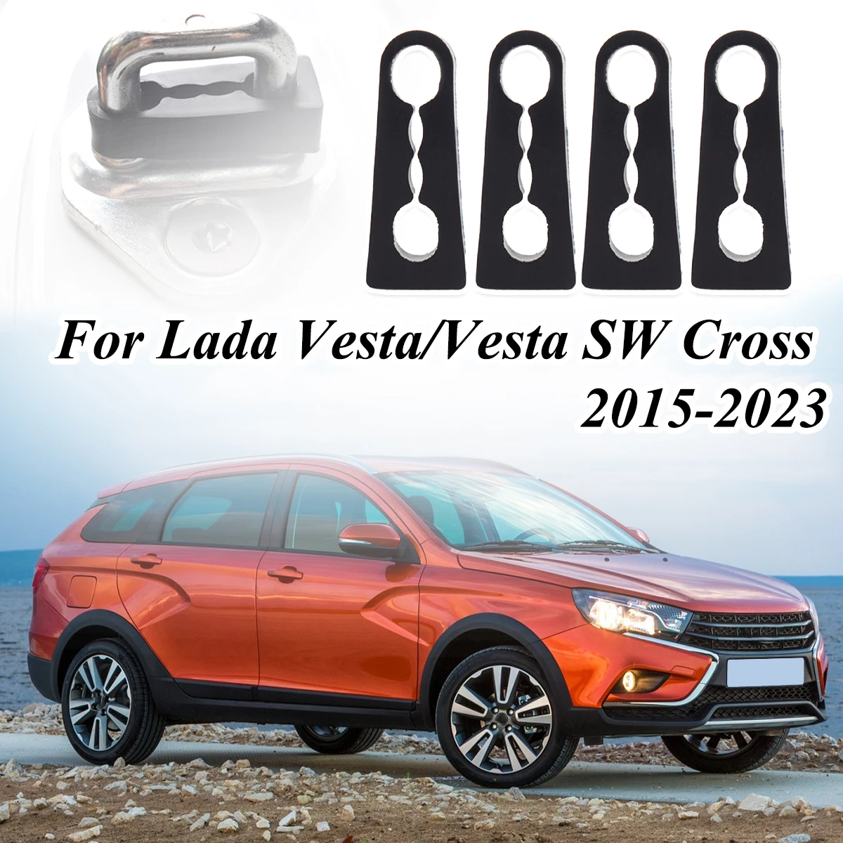 4PC Door Lock Damper Buffer Deadener For Lada Vesta, Vesta SW Cross 2015-2023 XRAY Aura Seal Shock-Absorbing Damping Protector