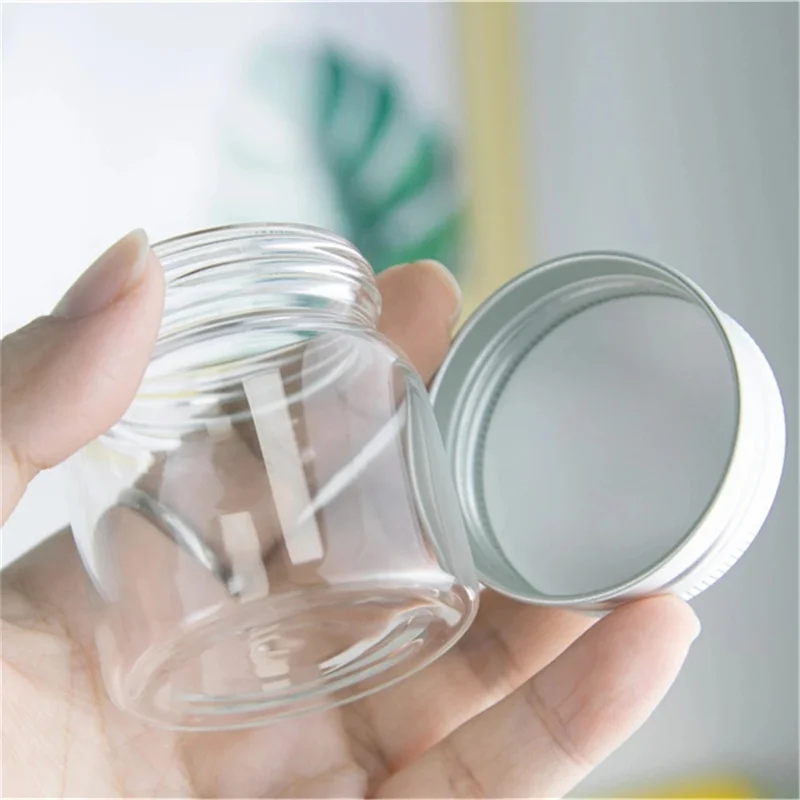 32x 50ml Clear Empty Glass Bottles With Aluminum Screw Lids Face Cream Storage Vials Test Sample Jars Containers For for Storing