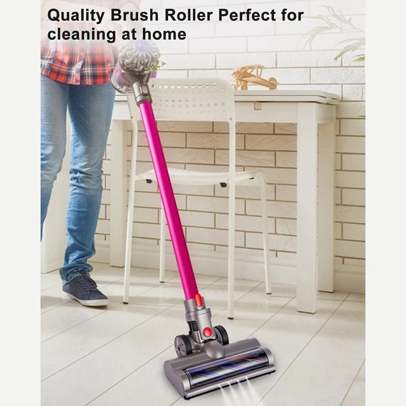 Cepillo eléctrico Turbo motorizado para Dyson V7, V8, V10, V11, V15, cabezal limpiador con luz LED para suelo duro de azulejo de alfombra