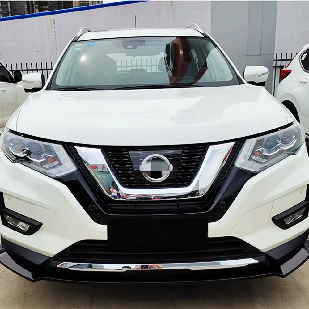 For Nissan X-Trail 2017-2021 Front Bumper Lip Chin Deflector Protect Guard Spoiler Decoration Car Exterior Tuning Accessories