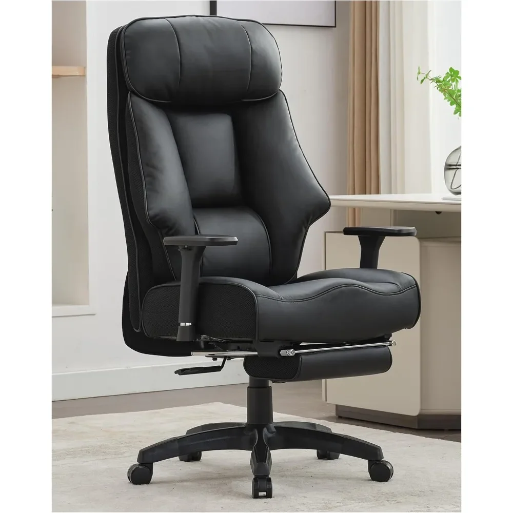 

Big and Tall Office Chair 400lbs, Executive Office Chair with Foot Rest, High Back Office Chair with Back Support.