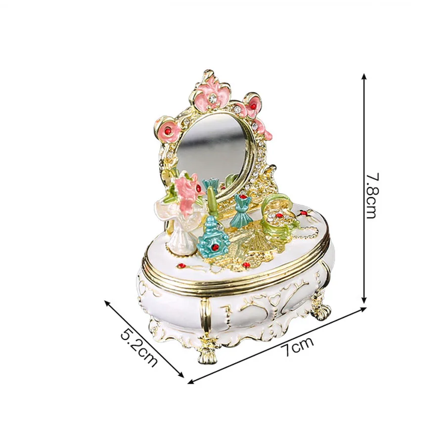 Elegant Dressing Table Jewelry Boxes for Women Enamel Jewelry Trinket Decorative Box Unique Gift for Family