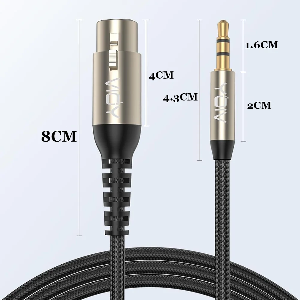 XLR To 3.5mm Cable 1/8 TRS Male To XLR Female Unbalanced Xlr Mic Audio Cord for Mixer Recorder Amplifier Sound Board
