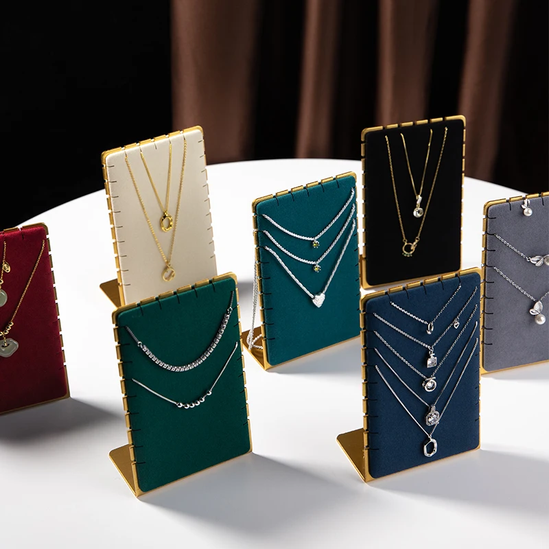 

Современная легкая роскошная бархатная подставка для ожерелья, подставка для ювелирных изделий, черный слот для карт большой емкости, стойка для торгового центра