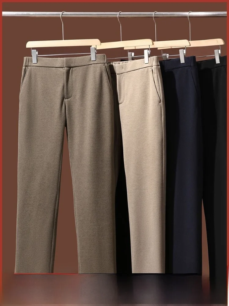 

Роскошные мужские брюки из ацетатной шерсти с 3D пошивкой для поездок на работу, осень-зима, модные повседневные брюки из полиэфирного волокна