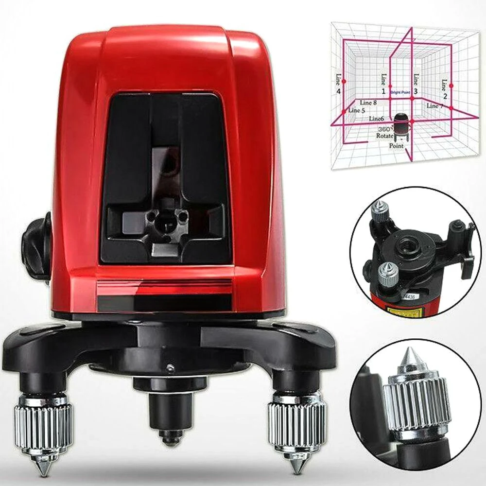 Laser Level 2 Red Cross Line 1 Point AK435 Horizonatal Vertival 360 Rotary Self- leveling Nivel Laser Diagnostic Tools AK435