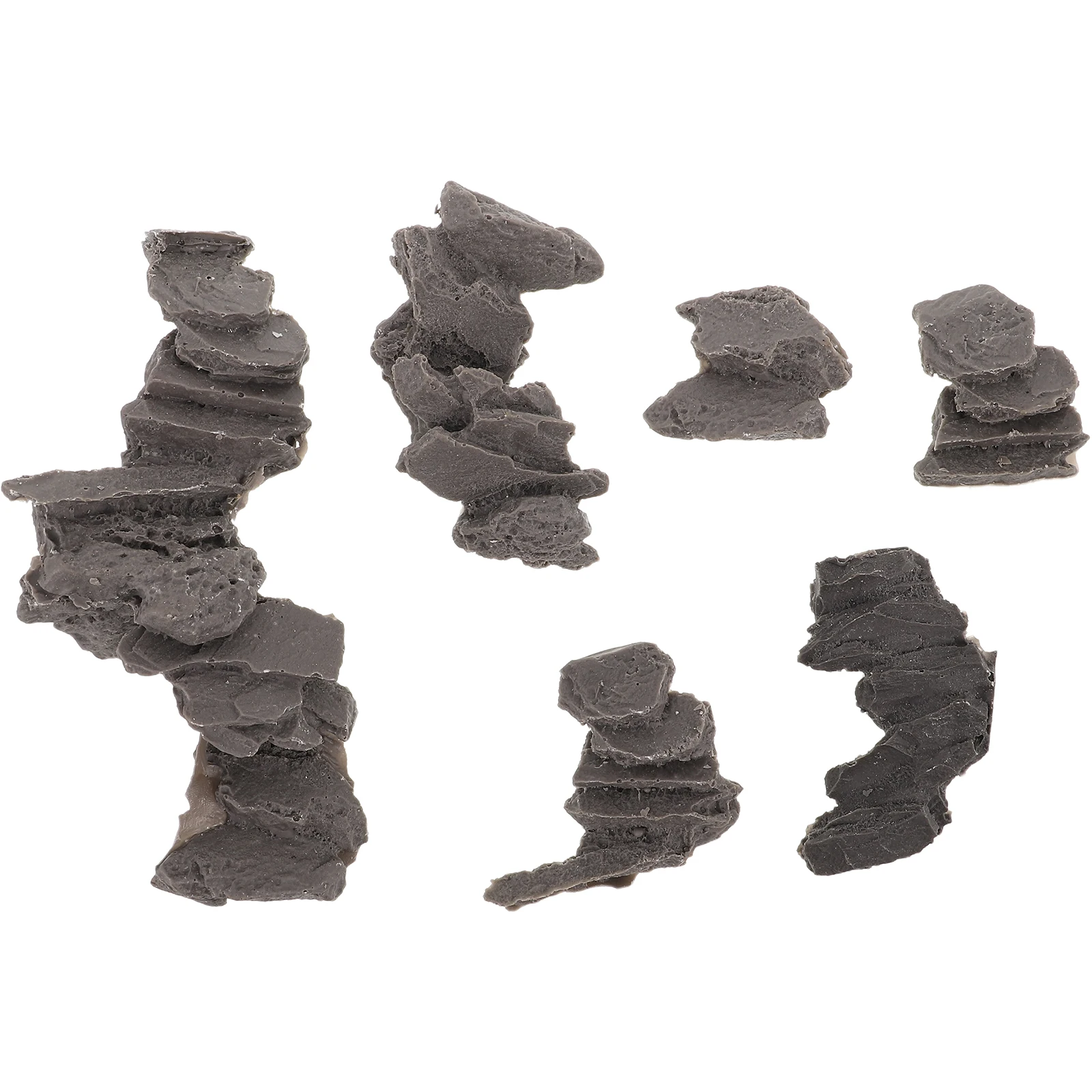 

6 Pcs Sand Table Floor Tiles Decoration Garden Bridges Steps Dollhouse Accessories Sculptures Fairy Resin Pathway Ornament