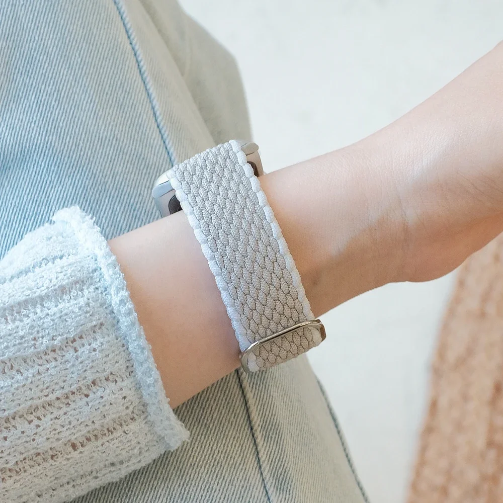 Nilon elastis unggul untuk tali jam tangan Apple seri wanita Ultra 10/9/8 38mm 40mm .41mm 42mm 44mm 45mm 46mm 49mm untuk tali iwatch