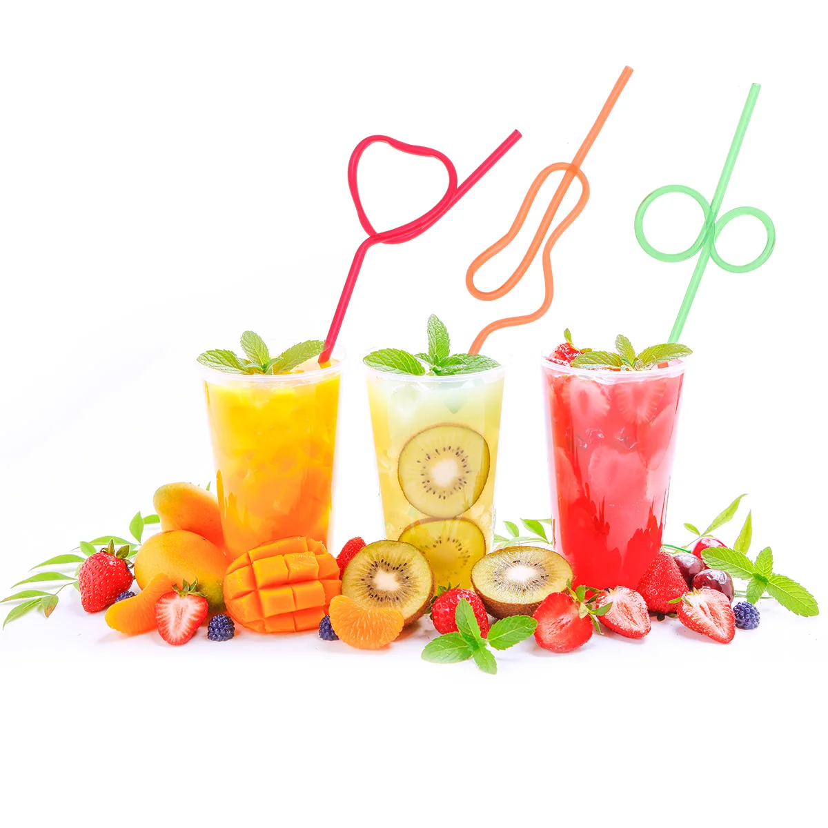 

24 Pcs Drinking Reusable 26cm PET Drinking Pipettes Plastic Recyclable Black Cocktail Crystal Straws