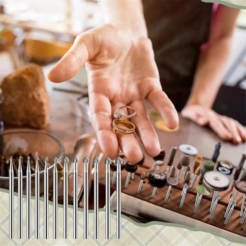 Imagen 2 del producto Juego de rebabas talladas en forma de cono cilíndrico de 12 piezas, juegos de rebabas de joyería, vástago, fabricación de joyas, fresas de ajuste de piedra para lapidario 008-040