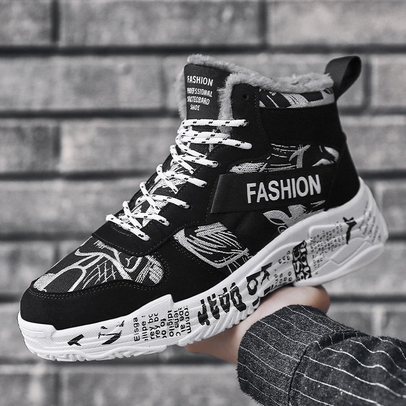 

Winter New Men's Snow Boots Thickened Plush Warm Walking Shoes High Top Board shoes Women's sneakers Outdoor casual Warm Boots