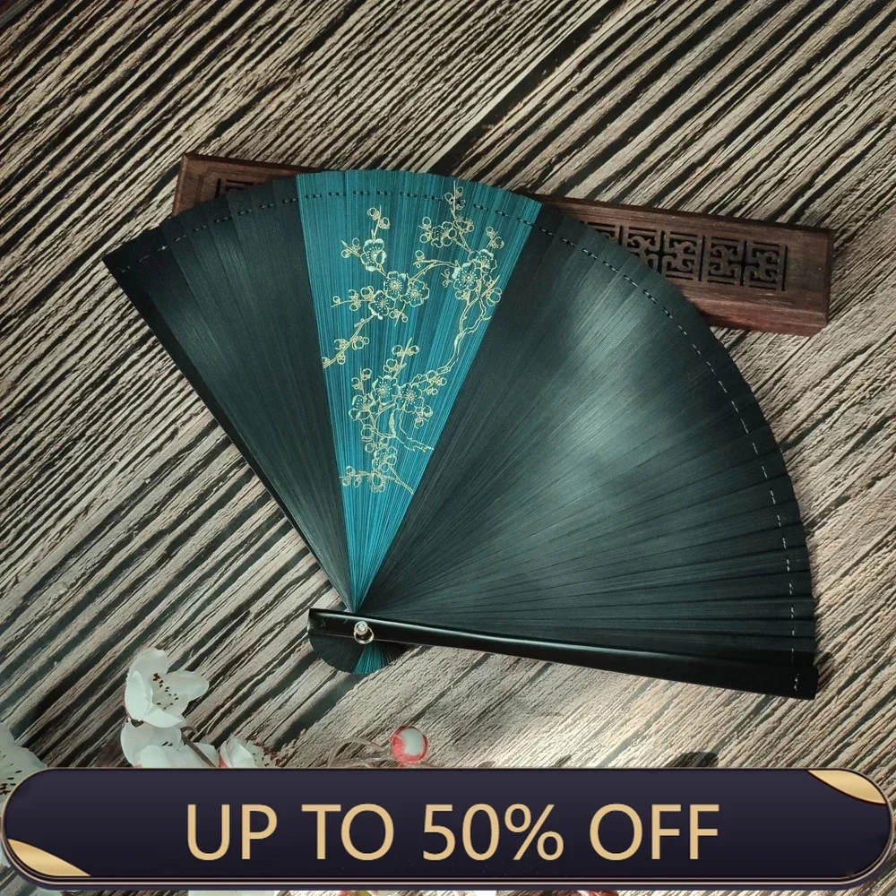 Chinese Style Bamboo Classical Fan Lady Japanese Ancient Style Classical Portable Folding Fan Hanfu Dance Fan