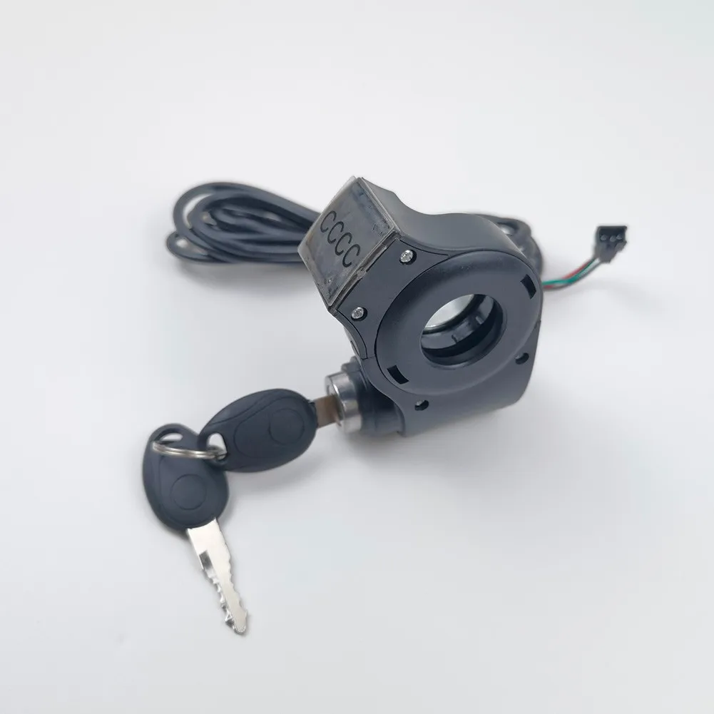 Power Switch With Keys Ignition Voltmeter For/Pro Electric Scooter Bike Ebike 3 Prong Socket Ignition Key Cylinder Key