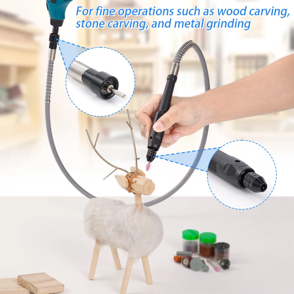 Extensor de amoladora de eje Flexible suave de 107cm con mango de mandril de taladro de 0,3-3,2mm para accesorios de amoladora de herramientas rotativas Dremel Power