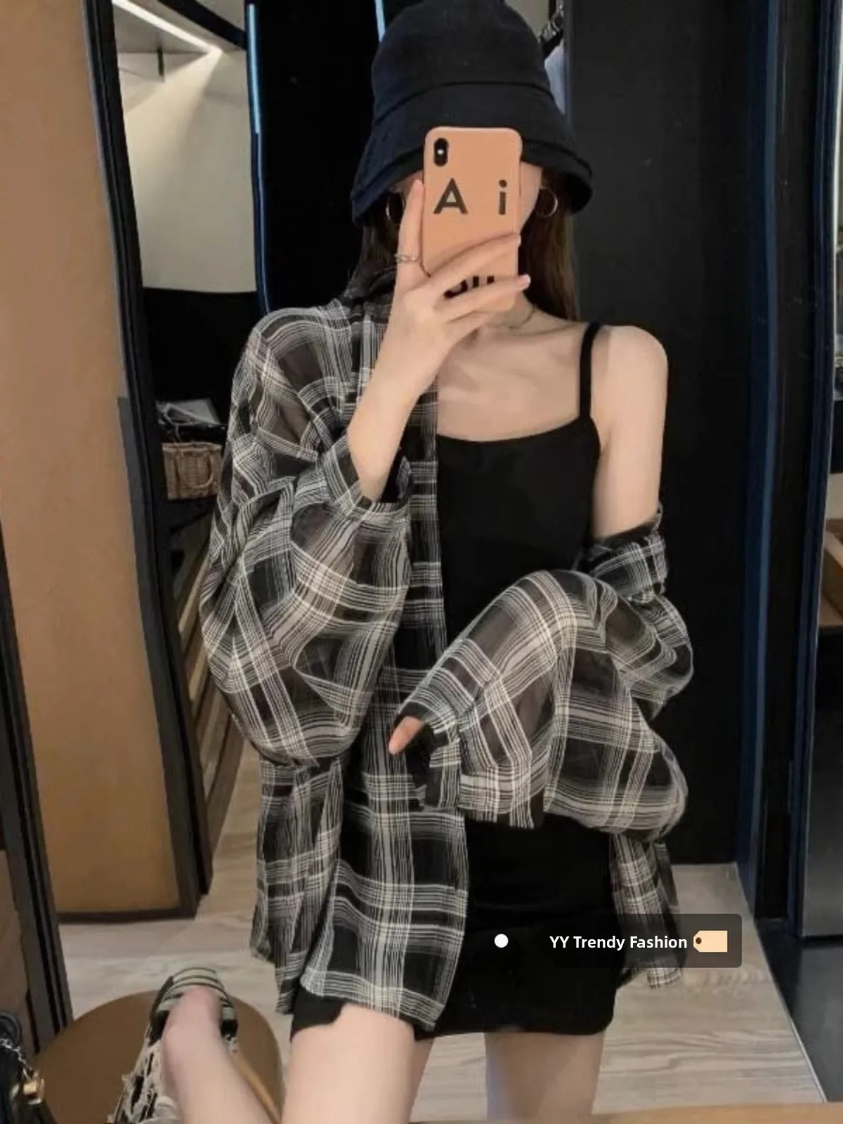 Retro Embroidered ort Sve irt Women's Loose Fit Plaid Slimming Top Casual Winter New Sle  Collar Button down