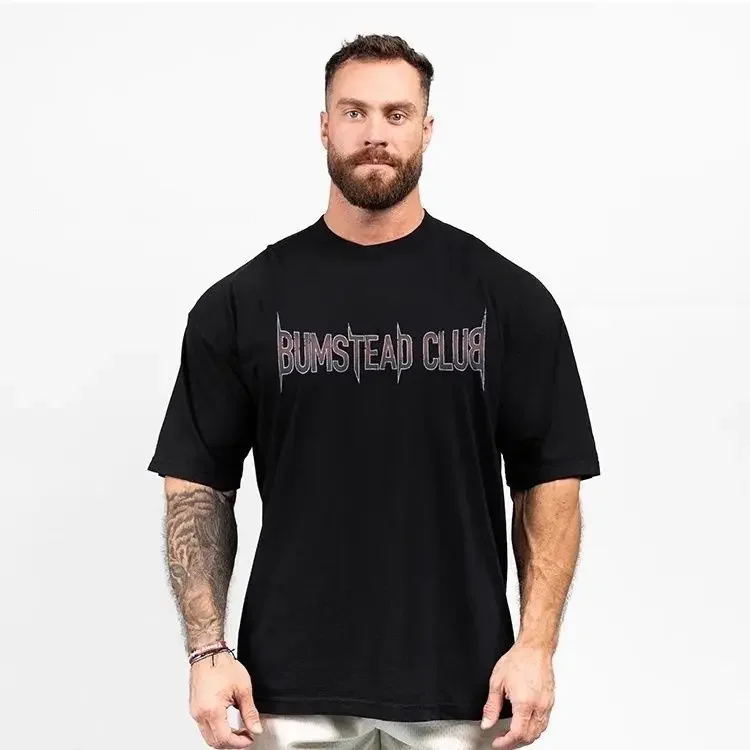 C Bao Chris Three-quarters Show Back T-shirt Men's Fitness Half-sleeve American Sports Loose CBUM Short Sleeve Large Size