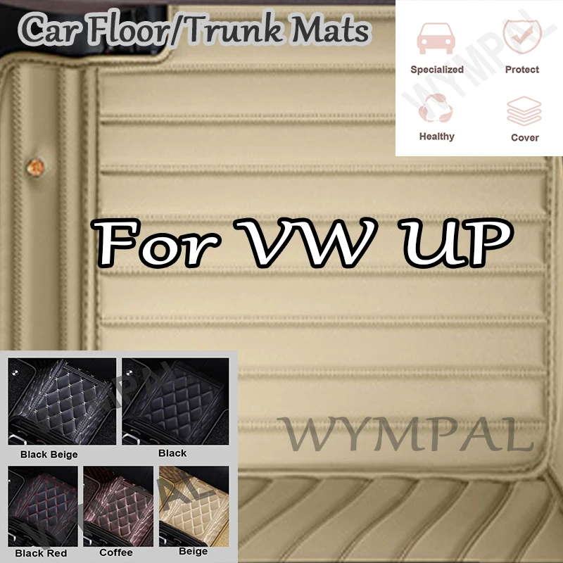 

Luxury Custom Automotive Car Floor Mats For VW UP 2014 2015 2016 2017 Auto Luxury Leather Men Women Car Mats Full Coverage