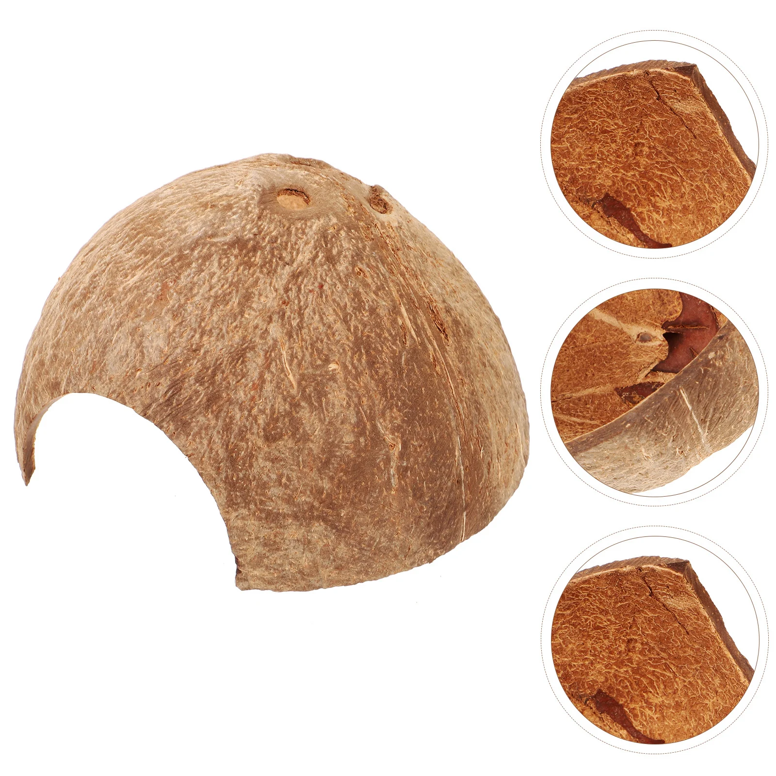 

Coconut Shell Hideout Reptile Terrarium Cave Shelter Small Animal Habitat Natural Pet Hideout Reptile Accessories Decor