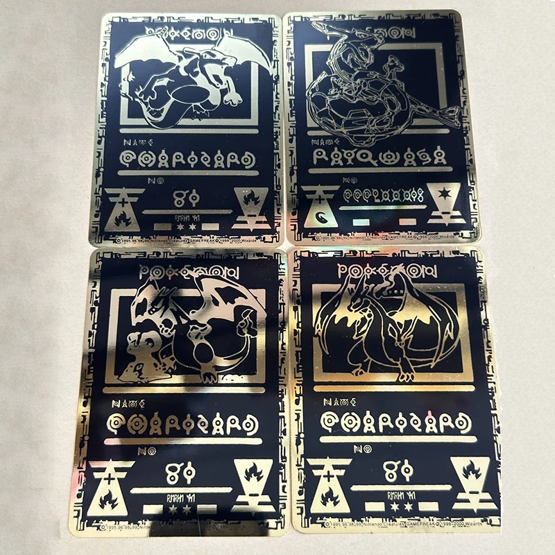 포켓몬 카드 블랙 골든 샤이니 아이언 피카추 리자몽 Rayquaza Mew Gengar Charmander 포켓몬 게임 컬렉션 어린이 장난감 선물
