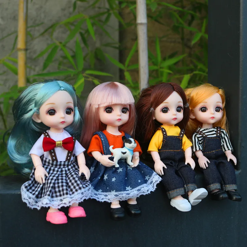 HOUZIWA 16-17CM BJD Doll Clothing 6Inch 13 Joint Doll Suit OB11 Doll Clothes