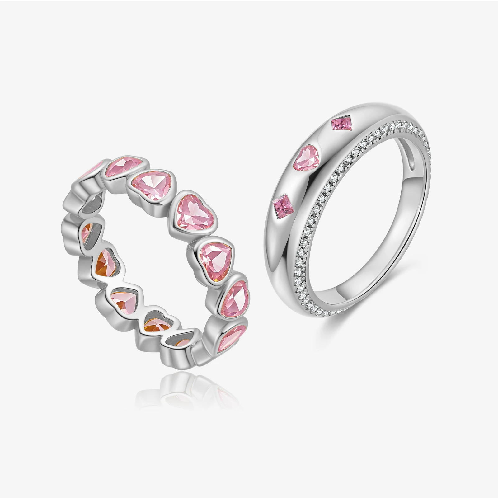 

VEWANT 925 Sterling Silver Light Pink Zircon Ring Set 2025 Women Cute Dainty Luxury Women Anniversary Jewelry Gift