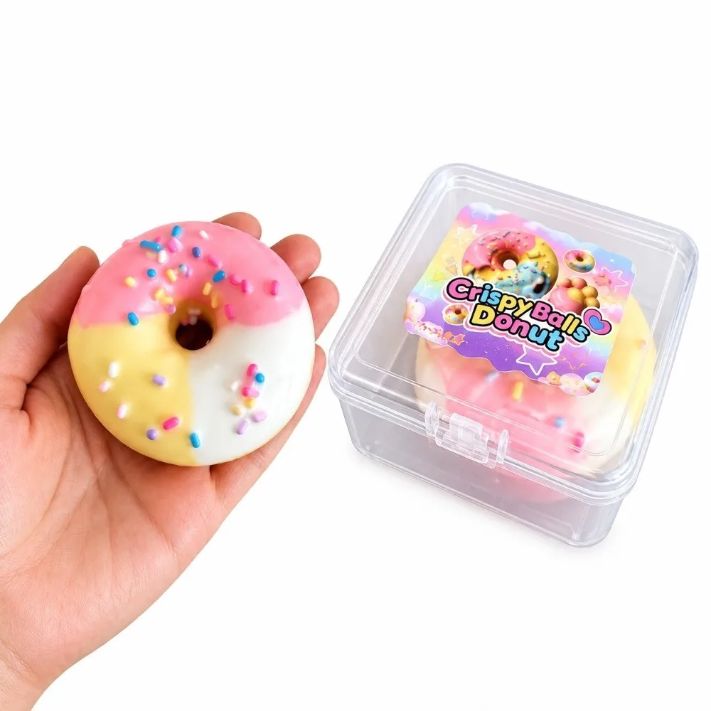 Chocolate Wax Cracking Squeeze Toy Cat Paw Donut Crunchy Sound Ball Crackable Texture Handmade Craft Sensory Squeeze Toy