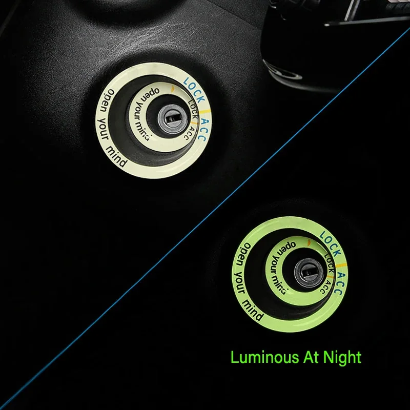 

2pcs Car Ignition Key Keyhole Sticker Luminous Ring Decorative Interior Accessories Styling For Smart 451 453 Fortwo Forfour