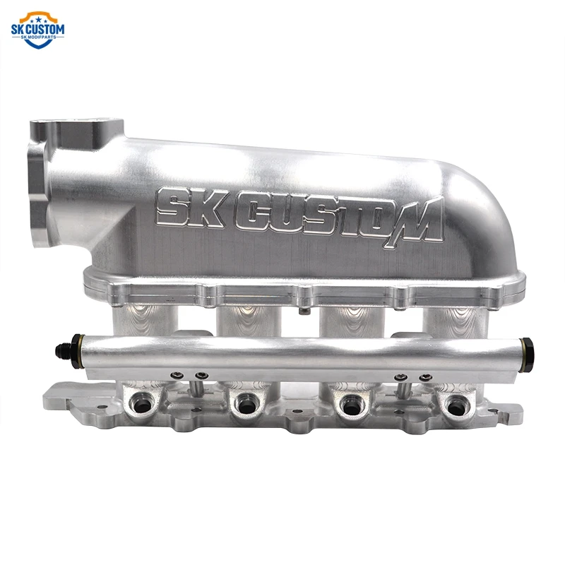 مخصص 70mm CNC البليت الألومنيوم مشعب السحب لسباق محرك ميتسوبيشي 4G93