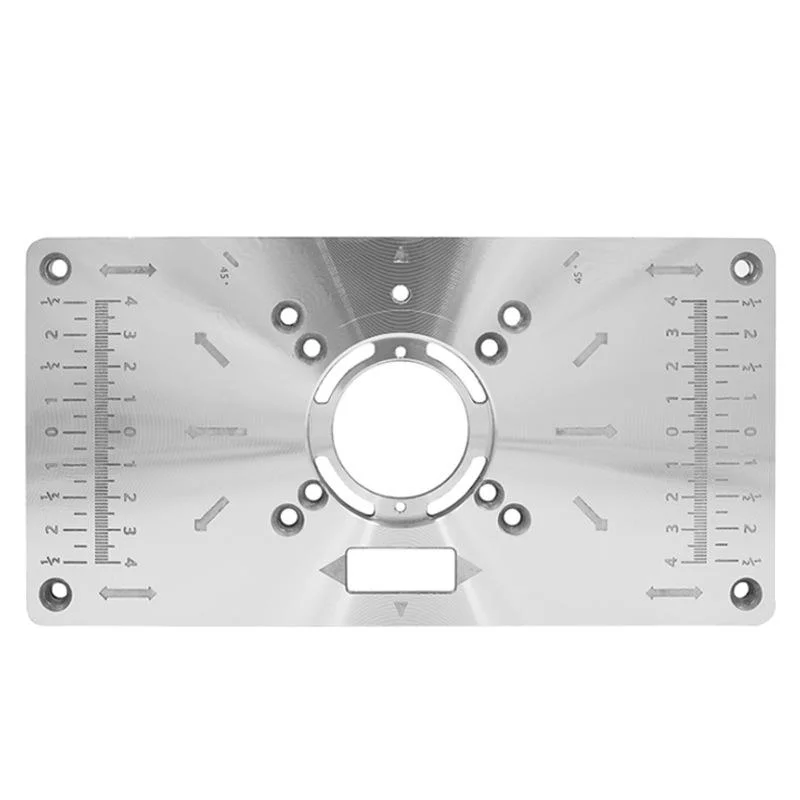 New Router Table Insert Plate Aluminum/ABS Trimming Machine Engraving Flip Board With 4 Rings For Woodworking