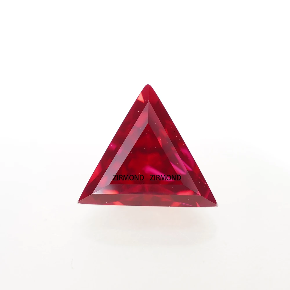 

3x3-6x6mm Red Ruby Triangle Shape Synthetic Ruby Gemstone for Jewelry Wholesale Selectable AGL Certificate