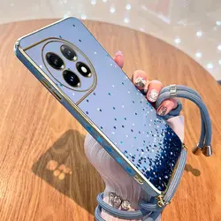 Blue Star Sky Lanyard Plating Phone Case For Oneplus 11 11R 10R 10T 9R 10 Pro 9 9RT 8T 8 8 Pro Cover