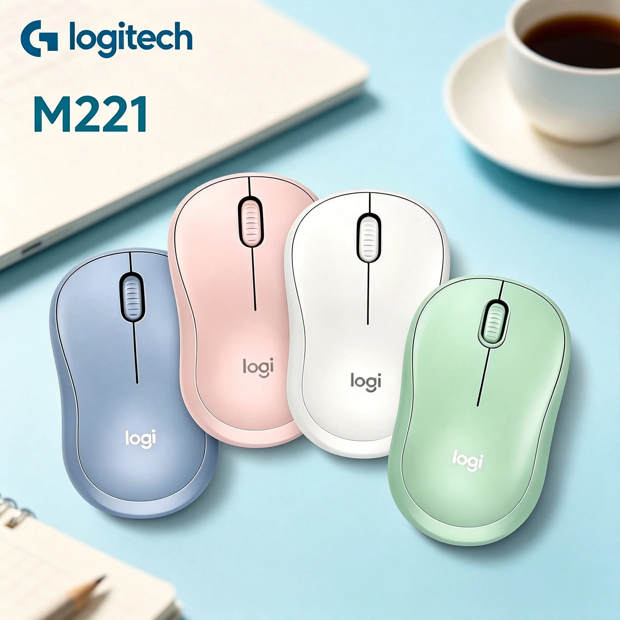 Logitech M221 Wireless Quiet Optical Mouse Simple Operation Mice for Student Laptop