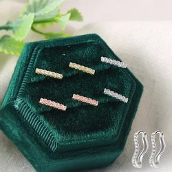 New Trendy Small Geometric Stud Earrings for Women Cool Tiny Copper Earings Party Daily Accession Fashion Jewelry DZE022