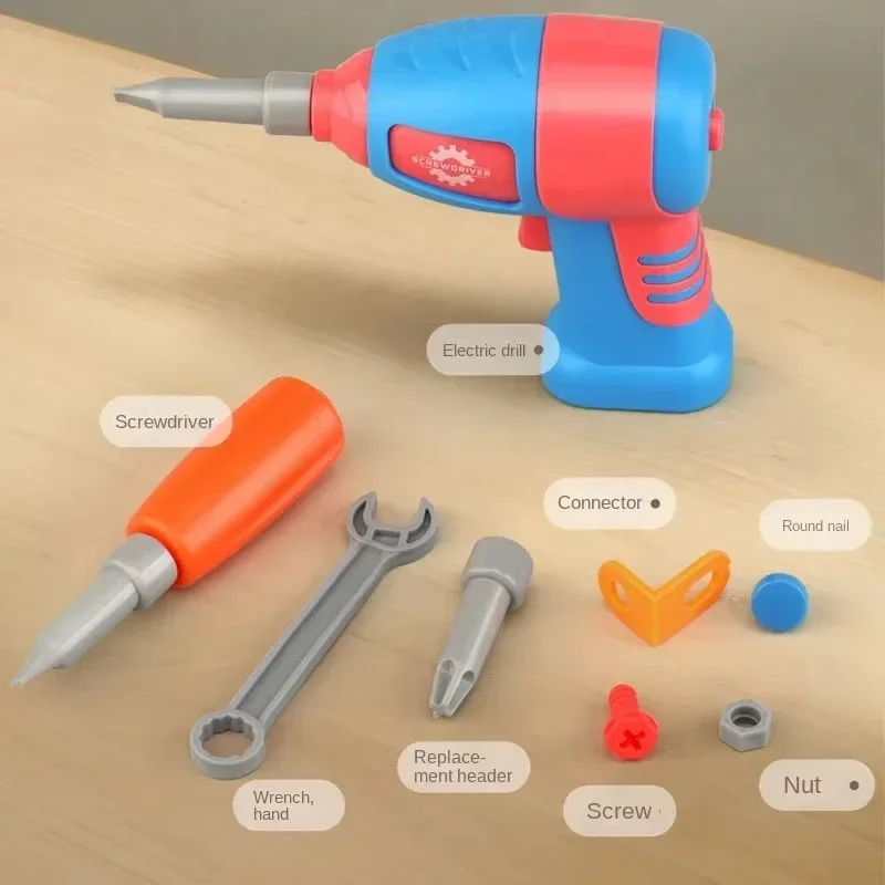 Kinderen Speelgoed Gereedschapsset Elektrische Boor Schroef Moer 3D Puzzel Speelgoed Fantasiespel Reparatie Gereedschapskist Boren Montage Educatief Speelgoed