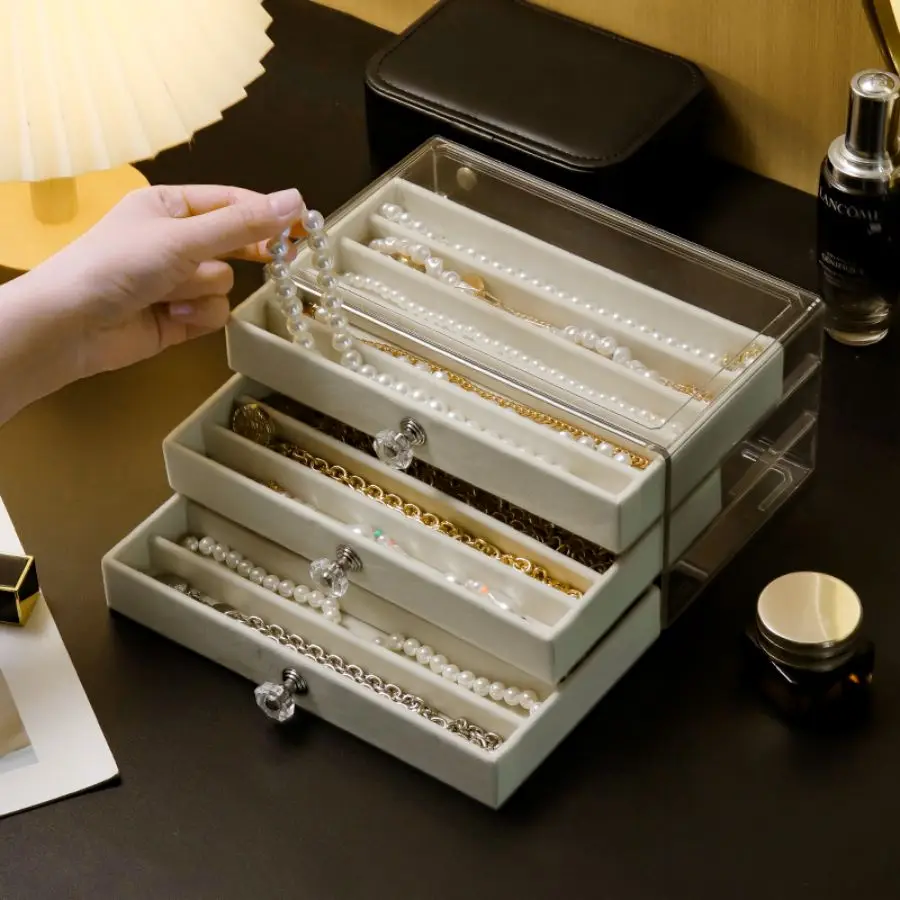 صندوق بلاستيكي شفاف لجمع القلادات ، مقاوم للأتربة ، مضاد للأكسدة ، مناسب لتخزين سلسلة الترقوة ، السوار ، دبوس الشعر ، الساعة